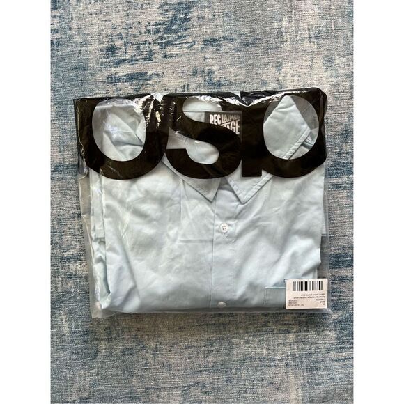 New! Asos Reclaimed Vintage Inspired Short Sleeve Oxford Shirt Medium - Picture 8 of 10